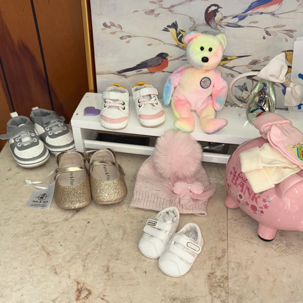 Baby 1st bundle Pastel Pink,white/gold